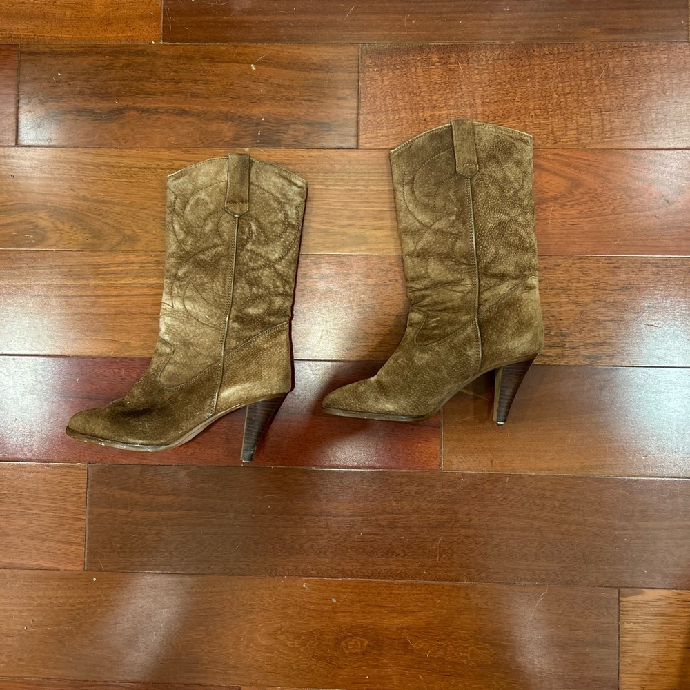 E Jolene 7B Made in Brazil Suede Leather Cowboy Boots